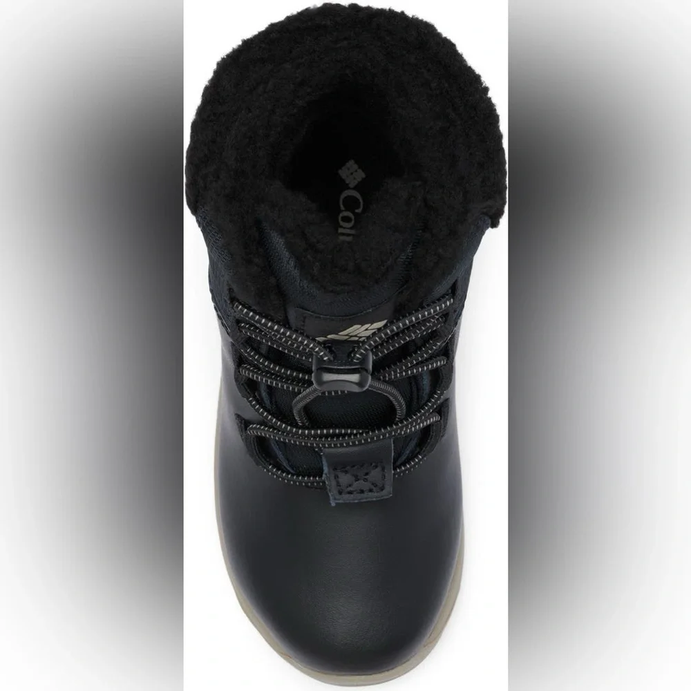 NWT Columbia Youth Moritza Waterproof Insulated Snow Boot, Black/Kettle, 4